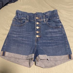 Express Stretch Super High Rise Denim Shorts